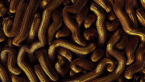 Metal-texture-dragon-scales-background.-Lively-coiled-golden-snakes